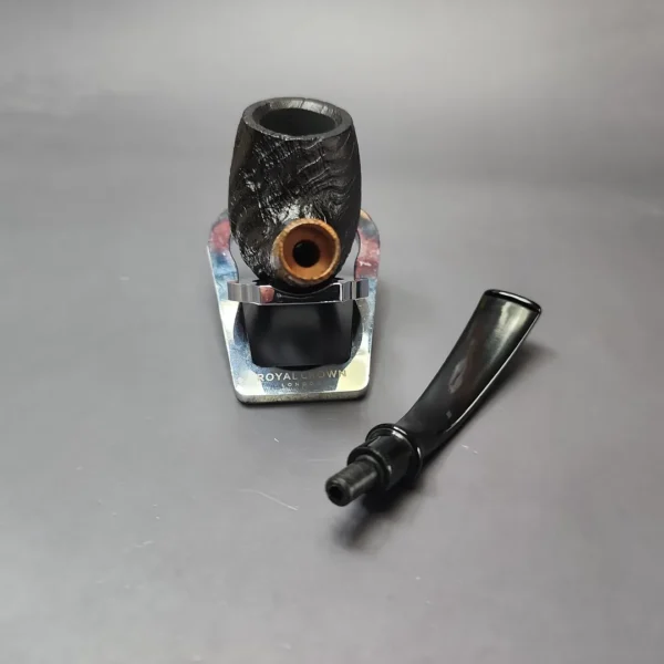 MBSD Briars by Piero Vitale Vintage Sandblasted Brandy w/ Zebrawood Briar Pipe, New - Image 12