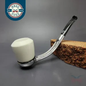 Falcon Classic Bent Dental w/ MBSD Meerschaum Dublin Block Meerschaum Bowl Pipe, New