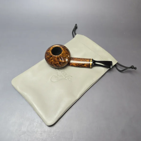 Piero Vitale Smooth Squat Tomato w/ Spalted Tamarind (Moon) Handmade Briar Pipe, New - Image 12
