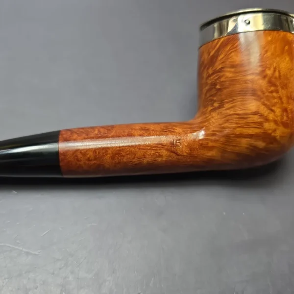Peterson Antique Nickel Cap Natural 15 Smooth Billiard Estate Briar Pipe, Irish Estates - Image 12