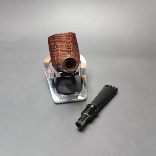 MBSD Briars by Piero Vitale Vintage Sandblasted Billiard w/ Zebrawood Briar Pipe, New - Image 13