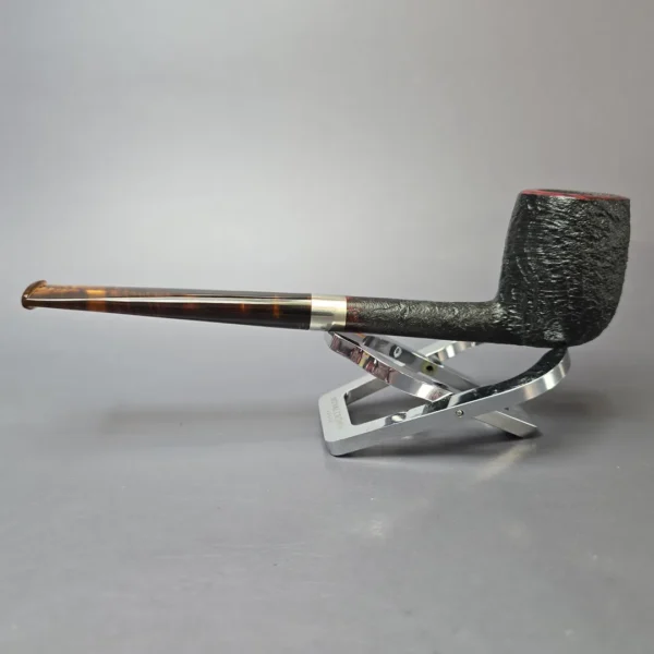 Bruno Nuttens Bing B2 Partially Sandblasted Billiard w/ Aluminum Briar Pipe, New - Image 4