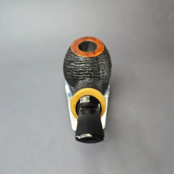 Yang Kun Partially Sandblasted Tomato w/ Boxwood Handmade Briar Pipe, New - Image 5