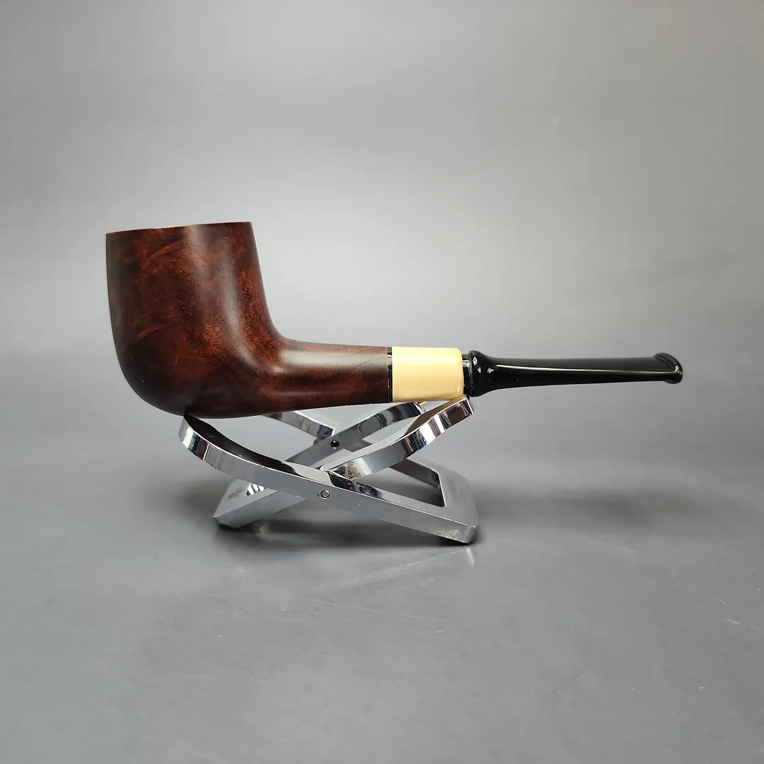 MBSD Briars by Vitale Sienna Contrast Smooth Billiard w/ Boxwood Briar Pipe, New - Image 2