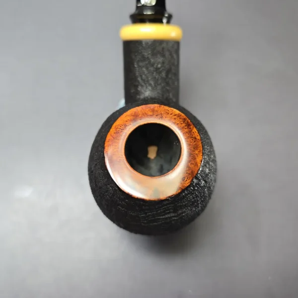 Yang Kun Partially Sandblasted Tomato w/ Boxwood Handmade Briar Pipe, New - Image 6
