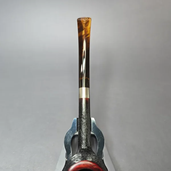 Bruno Nuttens Bing B2 Partially Sandblasted Billiard w/ Aluminum Briar Pipe, New - Image 6