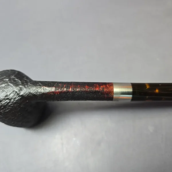 Bruno Nuttens Bing B2 Partially Sandblasted Billiard w/ Aluminum Briar Pipe, New - Image 7