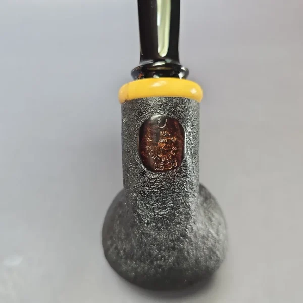 Yang Kun Partially Sandblasted Tomato w/ Boxwood Handmade Briar Pipe, New - Image 9