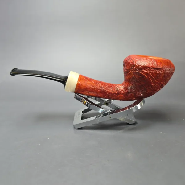 Sebastian Heck Sandblasted Acorn w/ Juma Handmade Strawberry Briar Pipe, New - Image 4