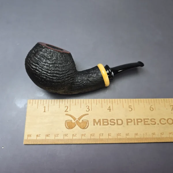 Yang Kun Partially Sandblasted Tomato w/ Boxwood Handmade Briar Pipe, New - Image 10