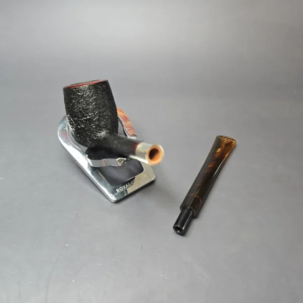 Bruno Nuttens Bing B2 Partially Sandblasted Billiard w/ Aluminum Briar Pipe, New - Image 10