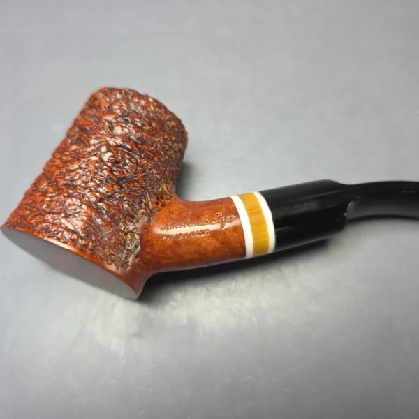Mastro de Paja Partially Rusticated Cherrywood Estate Briar Pipe, Italian Estates - Image 11