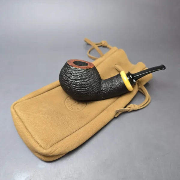 Yang Kun Partially Sandblasted Tomato w/ Boxwood Handmade Briar Pipe, New - Image 13