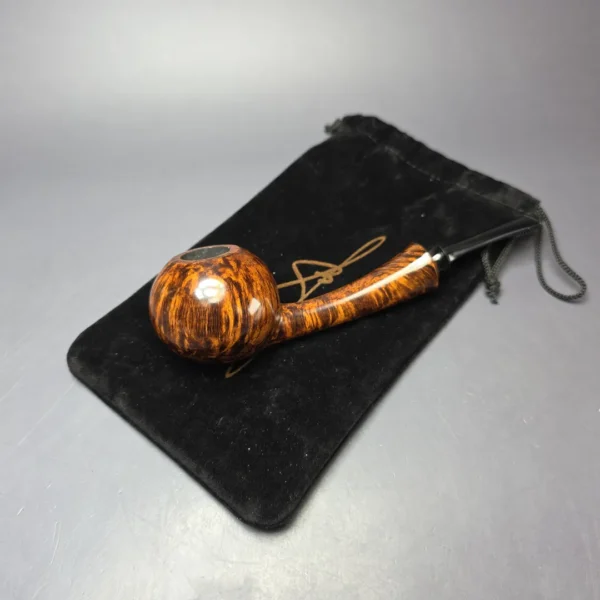 Brentegani Smooth Long Shank Footed Apple Handmade Briar Pipe, New - Image 13