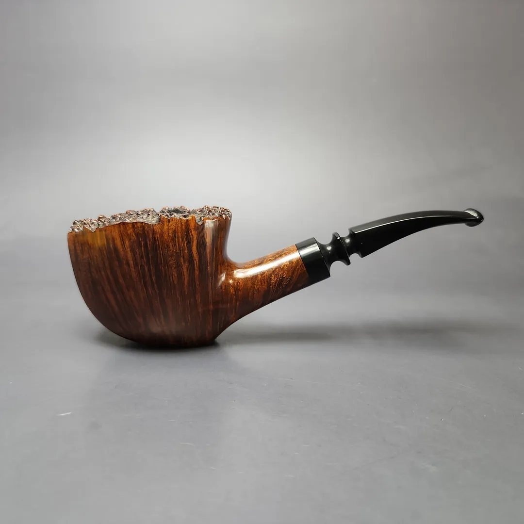 Viggo Nielsen Hand Finished Smooth Freehand Sitter Estate Briar Pipe, Unsmoked - Image 2
