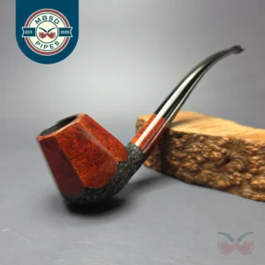 WO Larsen Partially Rusticated Paneled Brandy Estate Briar Pipe, Danish Estates