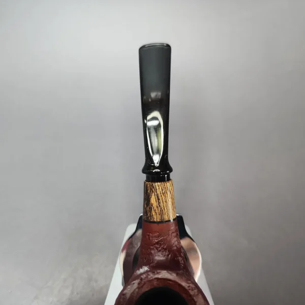 MBSD Briars by Piero Vitale Red Sandblasted Brandy w/ Zebrawood Briar Pipe, New - Image 5
