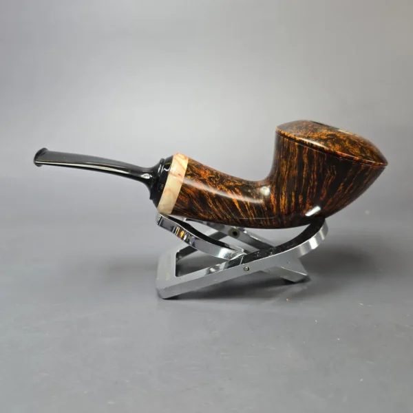 Sebastian Heck Smooth Rhodesian w/ Acrylester Handmade Briar Pipe, New - Image 4