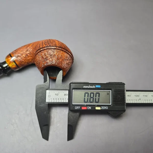 Qi Studio Contrast Sandblasted Rhodesian w/ Acrylic Estate Briar Pipe, Unsmoked - Image 10