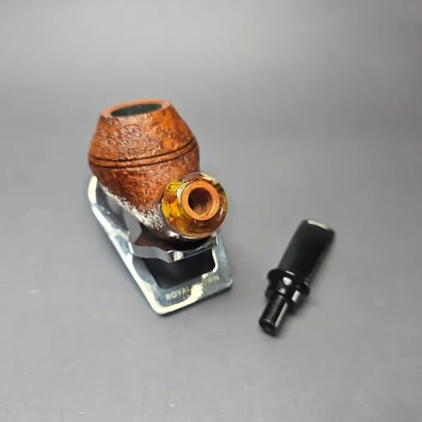 Qi Studio Contrast Sandblasted Rhodesian w/ Acrylic Estate Briar Pipe, Unsmoked - Image 11