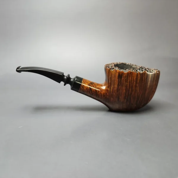 Viggo Nielsen Hand Finished Smooth Freehand Sitter Estate Briar Pipe, Unsmoked - Image 7