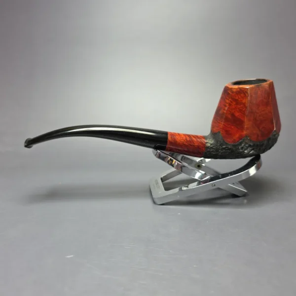 WO Larsen Partially Rusticated Paneled Brandy Estate Briar Pipe, Danish Estates - Image 4