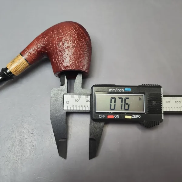 MBSD Briars by Piero Vitale Red Sandblasted Brandy w/ Zebrawood Briar Pipe, New - Image 9