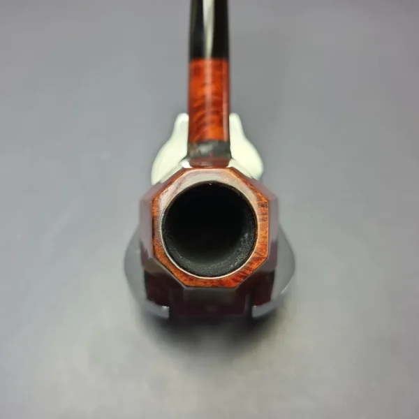 WO Larsen Partially Rusticated Paneled Brandy Estate Briar Pipe, Danish Estates - Image 6