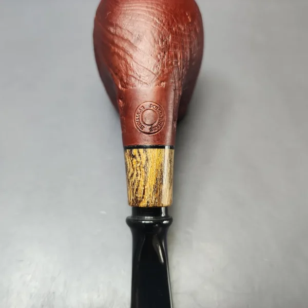 MBSD Briars by Piero Vitale Red Sandblasted Brandy w/ Zebrawood Briar Pipe, New - Image 10