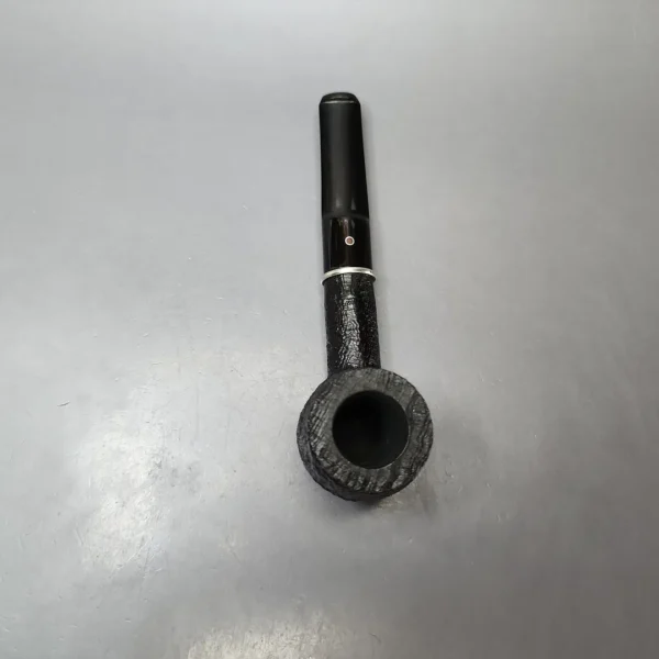 Ashton Ebony LX Sandblasted Billiard w/ Silver Estate Briar Pipe, English Estates - Image 6
