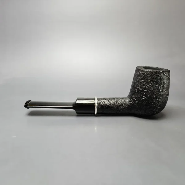 Ashton Ebony LX Sandblasted Billiard w/ Silver Estate Briar Pipe, English Estates - Image 7