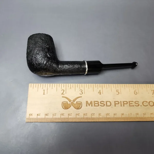Ashton Ebony LX Sandblasted Billiard w/ Silver Estate Briar Pipe, English Estates - Image 8