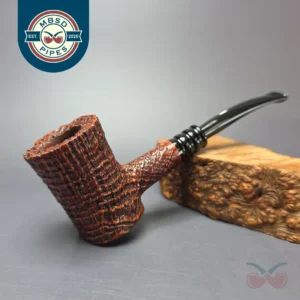 Castello Old Antiquari 3K Sandblasted Poker w/ Lucite Mount Estate Briar Pipe, Italian Estates
