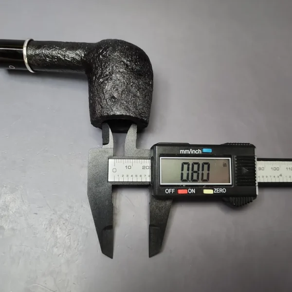 Ashton Ebony LX Sandblasted Billiard w/ Silver Estate Briar Pipe, English Estates - Image 9