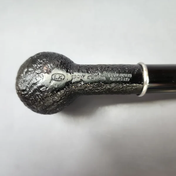 Ashton Ebony LX Sandblasted Billiard w/ Silver Estate Briar Pipe, English Estates - Image 10