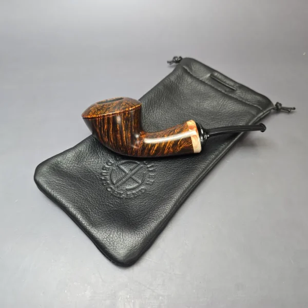 Sebastian Heck Smooth Rhodesian w/ Acrylester Handmade Briar Pipe, New - Image 13