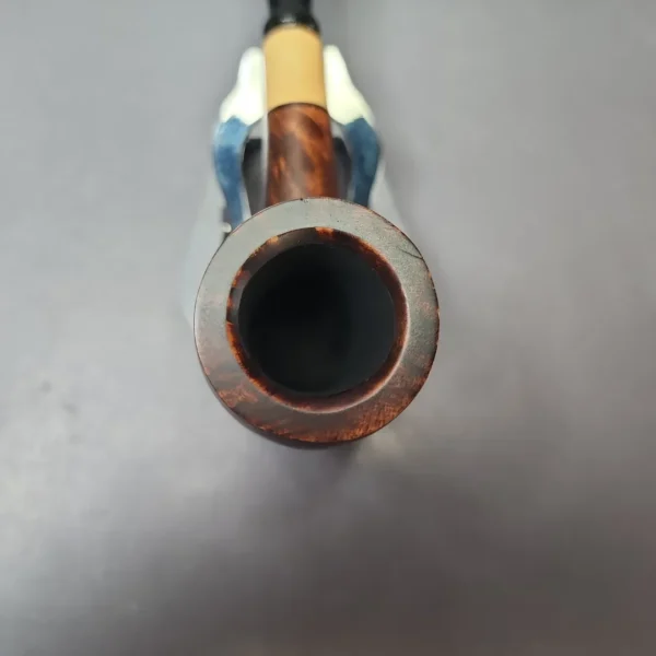 MBSD Briars by Vitale Sienna Contrast Smooth Billiard w/ Olivewood Briar Pipe, New - Image 4