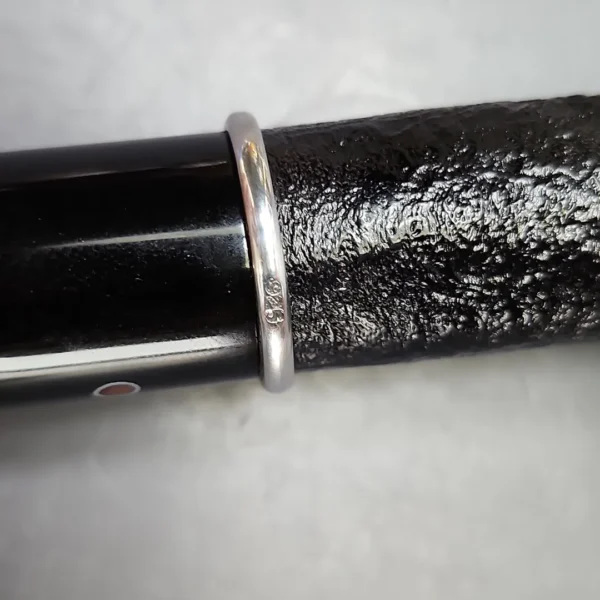 Ashton Ebony LX Sandblasted Billiard w/ Silver Estate Briar Pipe, English Estates - Image 11