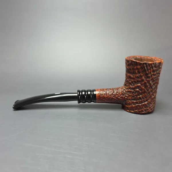 Castello Old Antiquari 3K Sandblasted Poker w/ Lucite Mount Estate Briar Pipe, Italian Estates - Image 4