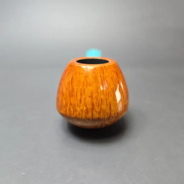 Sebastian Heck Smooth Facet Shank Brandy w/ Resin Stem Handmade Briar Pipe, New - Image 3