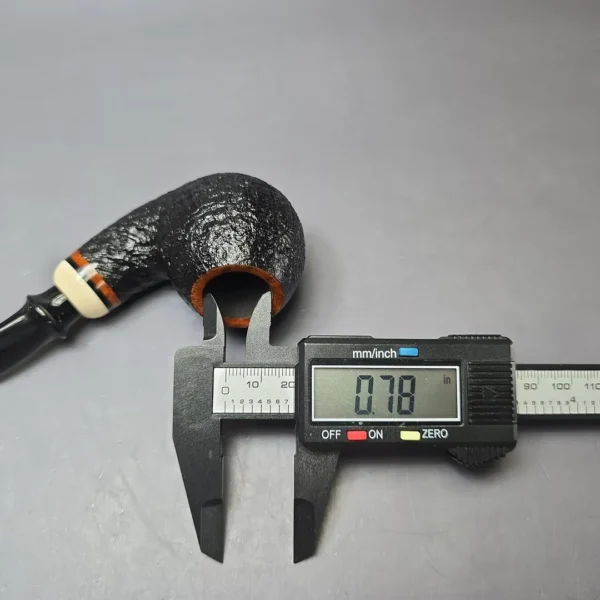 Qi Studio Partially Sandblasted Brandy w/ Ivorite Estate Briar Pipe, Unsmoked - Image 10