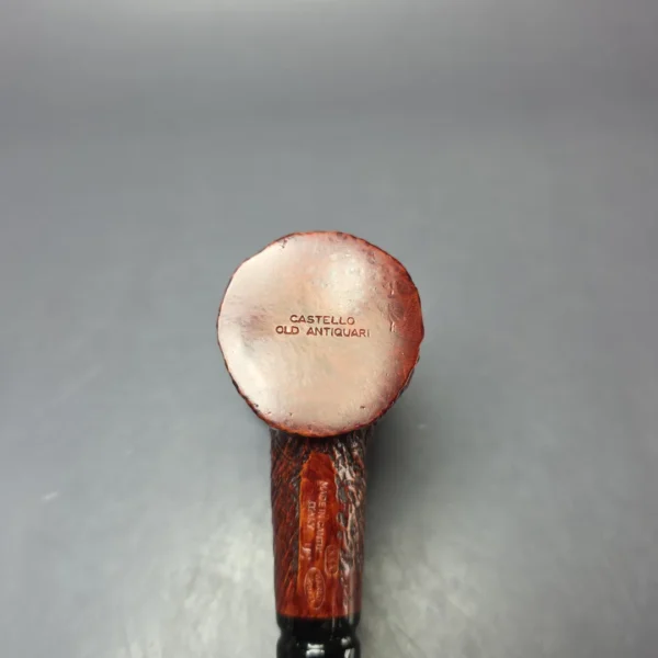 Castello Old Antiquari 3K Sandblasted Poker w/ Lucite Mount Estate Briar Pipe, Italian Estates - Image 7