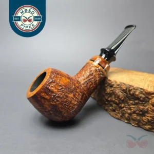 Qi Studio Partially Sandblasted Apple Estate Briar Pipe, Unsmoked