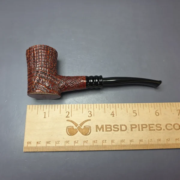 Castello Old Antiquari 3K Sandblasted Poker w/ Lucite Mount Estate Briar Pipe, Italian Estates - Image 9