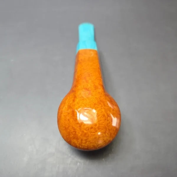 Sebastian Heck Smooth Facet Shank Brandy w/ Resin Stem Handmade Briar Pipe, New - Image 7