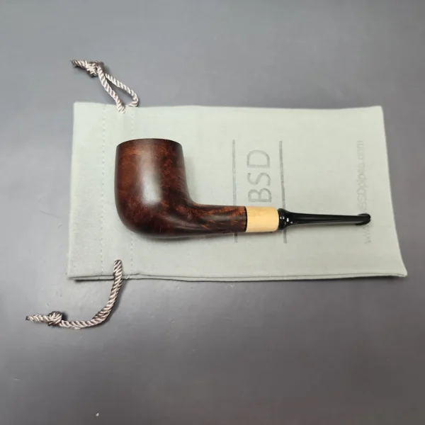 MBSD Briars by Vitale Sienna Contrast Smooth Billiard w/ Olivewood Briar Pipe, New - Image 11