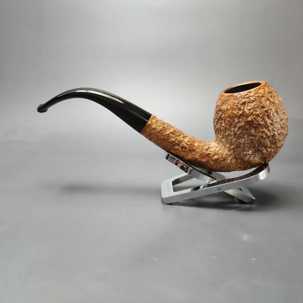 Ed Burak Connoisseur XL Partially Rusticated Bent Egg Estate Briar Pipe, American Estates - Image 7