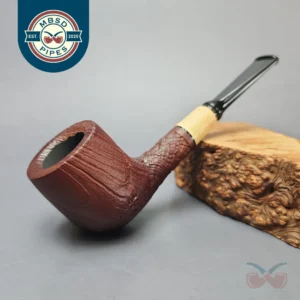 MBSD Briars by Piero Vitale Vintage Sandblasted Billiard w/ Boxwood Briar Pipe, New