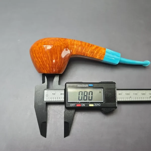 Sebastian Heck Smooth Facet Shank Brandy w/ Resin Stem Handmade Briar Pipe, New - Image 10