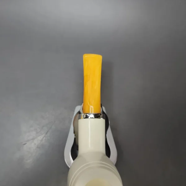 MBSD Meerschaum Silver Stack Billiard Reverse Calabash Block Meerschaum Pipe, New - Image 5